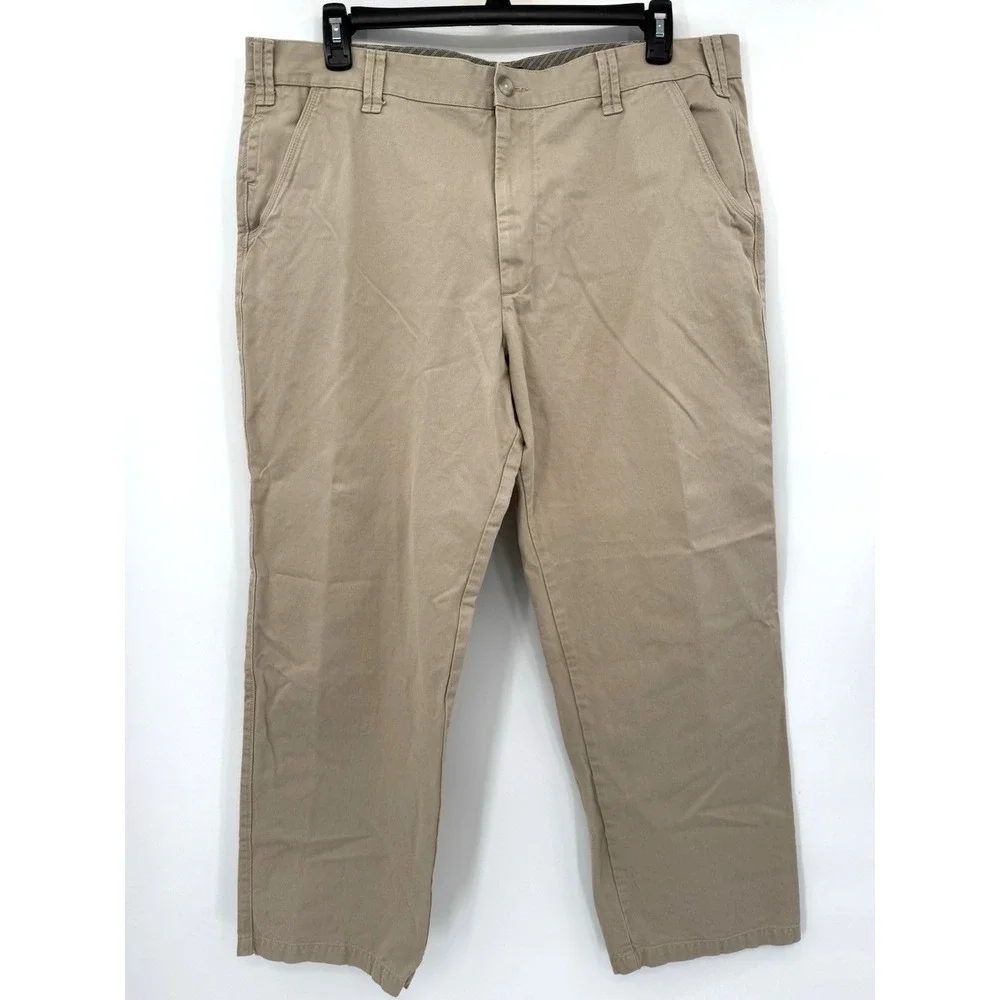 Cabela's Chino Pants Mens 40 x 32 Khaki Tan Cotton Canvas Outdoor Workwear - Picture 1 of 9